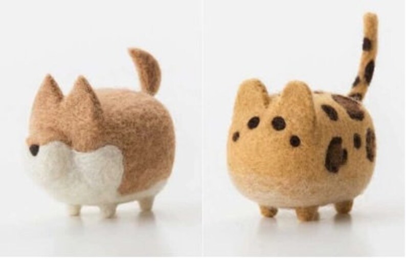 DIY Beginner Needle Felting Kit Colourful Cats and Dogs 2 Kits Etsy