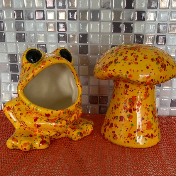 Ceramic RETRO Scrubbie Frog and Cleanser Set