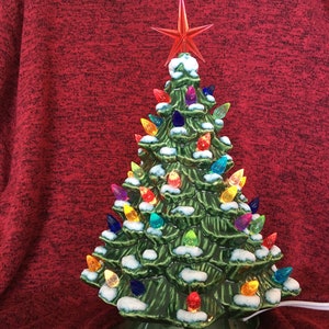 8" VINTAGE FASHION Ceramic Christmas Tree