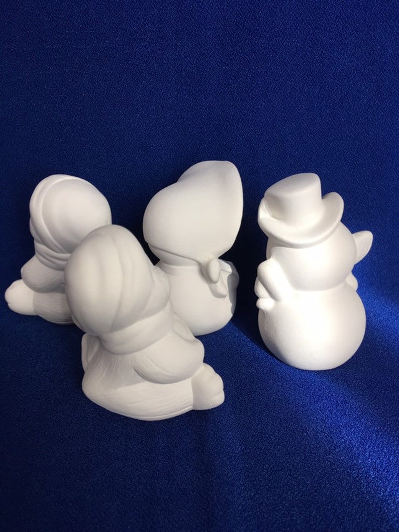 Ready To Paint-SNOWMEN /& PENGUINS-Set of 4
