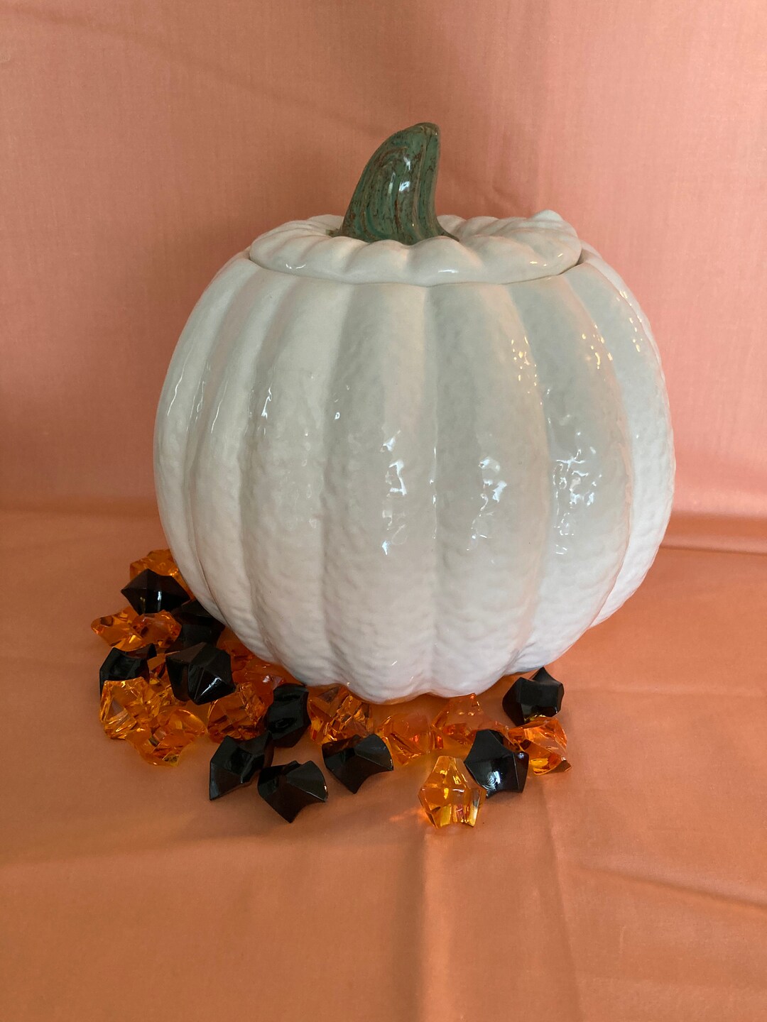 Ceramic GHOST PUMPKIN Candy Jar Etsy