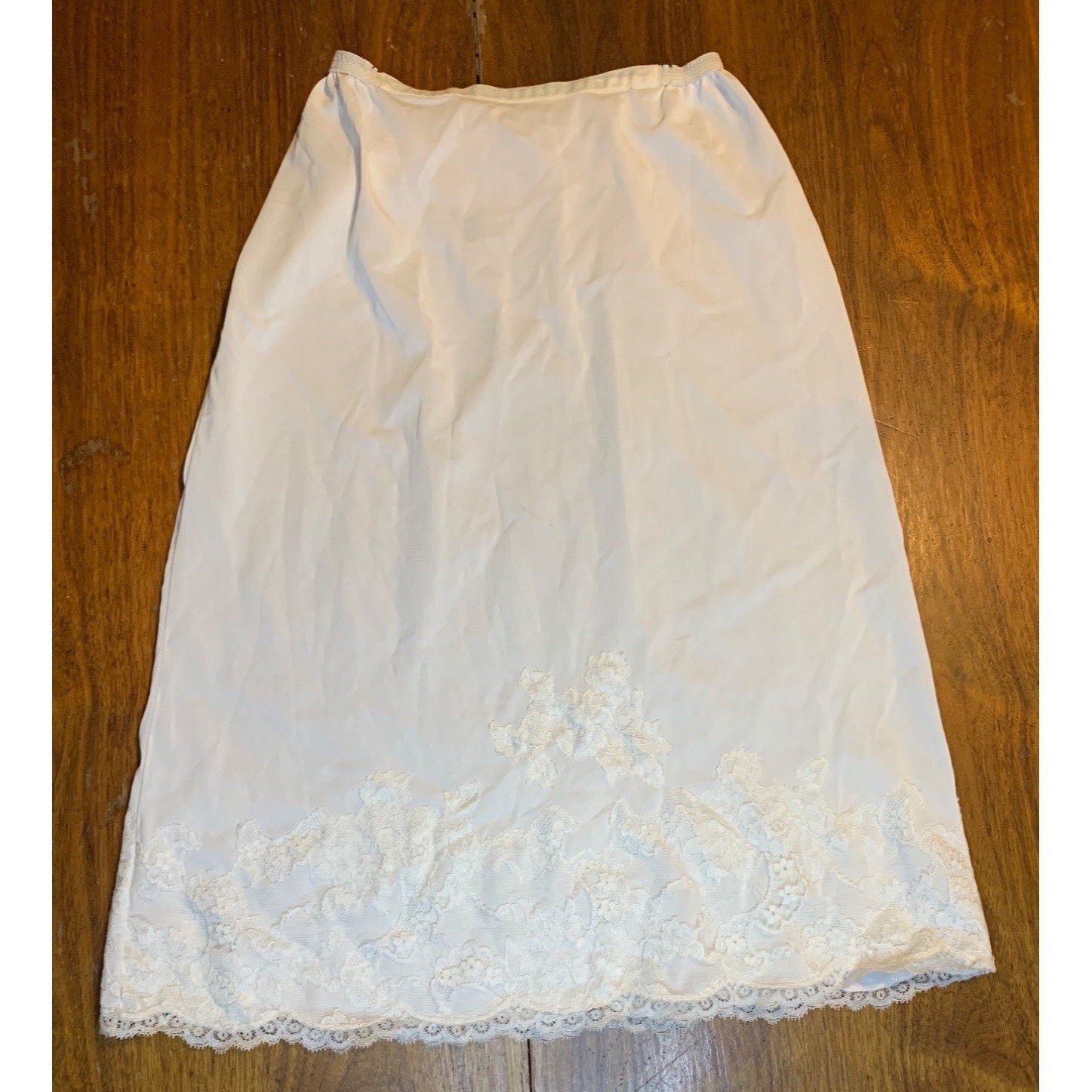 Artemis Size 26 White Lace 23” Skirt Slip Vintage