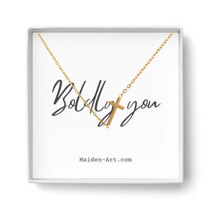 14K Gold Necklace, Gold Plated Cross Pendant, Religious Jewelry, Gift for Her, Christian Necklace, Faith Jewelry, Minimalist Cross Necklace