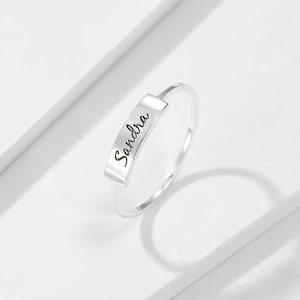 Name Ring | Custom Full Silver Name Ring, Personalized Jewelry, Engraved Sterling Silver Gift, Unique & Customizable