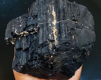 Raw Black Tourmaline with Mica Crystal | Healing Energy | Grounding and Protection