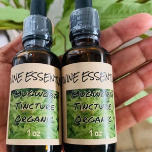 New Moon Crafted Mugwort Tincture | Organic Herbal Extract | Alcohol-Based | 1oz