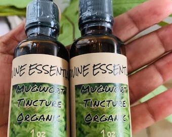 New Moon Crafted Mugwort Tincture | Organic Herbal Extract | Alcohol-Based | 1oz