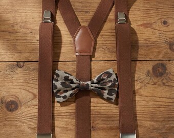 leopard bow tie and suspenders