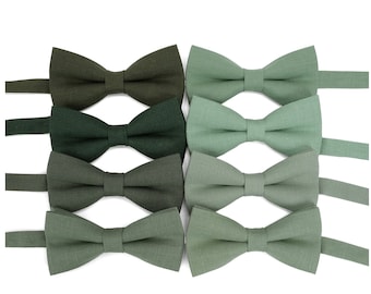 Greens colors bow ties. Hunter Green.Dark Green.Eucalyptus Green.Bright Sage Green.Mint Sage Green.Light Sage .Sage Green