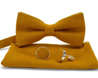 Honey  bow tie.Honey necktie.Honey color tie.Mustard color bow tie.Honig Fliege.Honig Krawatte.Noeud papillon miel. Cravate miel.Mustard