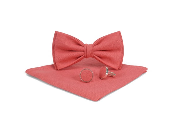 Coral color 2024 bow tie