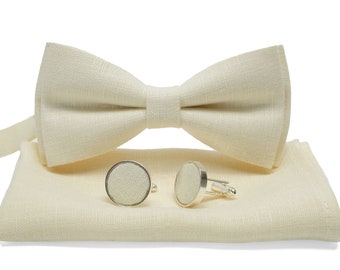 Ivory color bow tie.Champagne color necktie.Ivory color necktie.Champagne color bow tie.Bow tie.Necktie.