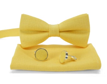 Yellow Bow Tie. Gelbe Fliege. Noeud Papillon Jaune.Yellow necktie.Yellow tie.Yellow bow tie.Yellow cufflinks.Cravate jaune.Nectie.Cufflinks