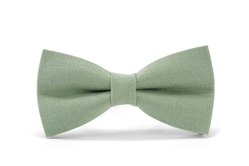 Sage green necktie.Light green bow tie.Light green bow tie. Sage green necktie .Noeud papillon vert sauge.Noeud papillon vert clair .Cravate image 4