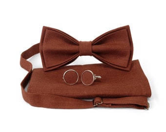 Nœud papillon marron, Cravate marron, Noeud papillon couleur marron, Braune Fliege, Cravate marron, Cravate marron, Croomsmen Necktie