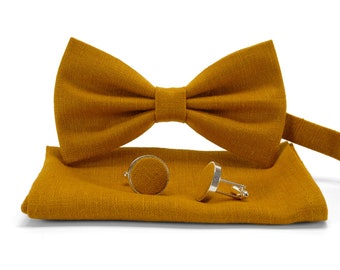 Honey bow tie.Honey necktie.Honey color tie.Mustard color bow tie.Honig Fliege.Honig Krawatte.Noeud papillon miel. Cravate miel.Mustard