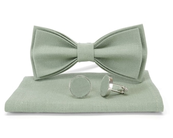 Sage green bow tie.Light green bow tie.Light green necktie, Sage green necktie .Noeud papillon vert sauge.Noeud papillon vert clair.Cravate