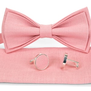 Pink color, bow tie, noeuds papillone, linen necktie, groomsmen necktie, pink necktie, pink bow tie for men,kinder fliegen