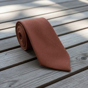 Roest linnen bruiloft vlinderdas, bretels, stropdas Adult's Narow Tie