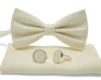 Ivory color bow tie.Champagne color necktie.Ivory color necktie.Champagne color bow tie.Bow tie.Necktie.