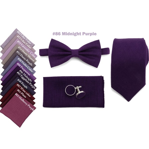 Midnight Purple Bow Tie: Explore Our Stunning Collection of 13 Luxurious Shades of Purple in Neckties, Bow Ties, Cufflinks, , and Suspenders