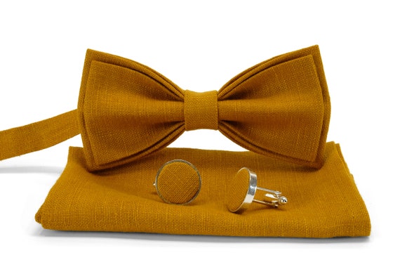 Complaciente ideología Dolor Color miel pajarita de lino mostaza corbata de boda corbata - Etsy España