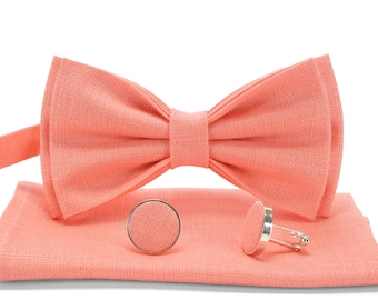 Coral Rose color. Coral color bow tie.Salmon color tie.Salmon color necktie. Koralle fliege. Koralle krawatte. Cravate corail.