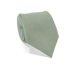 Sage green necktie.Light green bow tie.Light green bow tie. Sage green necktie .Noeud papillon vert sauge.Noeud papillon vert clair .Cravate image 1