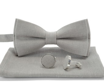 Gray bow tie.Light gray bow tie.Gray necktie, Gray color tie, Groomsmen necktie.Light gray tie. Noeud papillon gris. Cravate grise. Fliege.