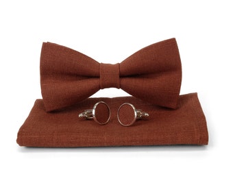 Brown bow tie, Brown Necktie , Bright brown Bow Tie,Noeud papillon couleur marron , Braune Fliege , Cravate marron , Groomsmen Necktie