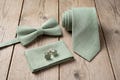 Sage Green Linen Bow Tie for Men, Toddlers and Boys. X-Back and Y-Back Suspenders, Wedding Necktie Set. Handmade 100 Linen Accessory
