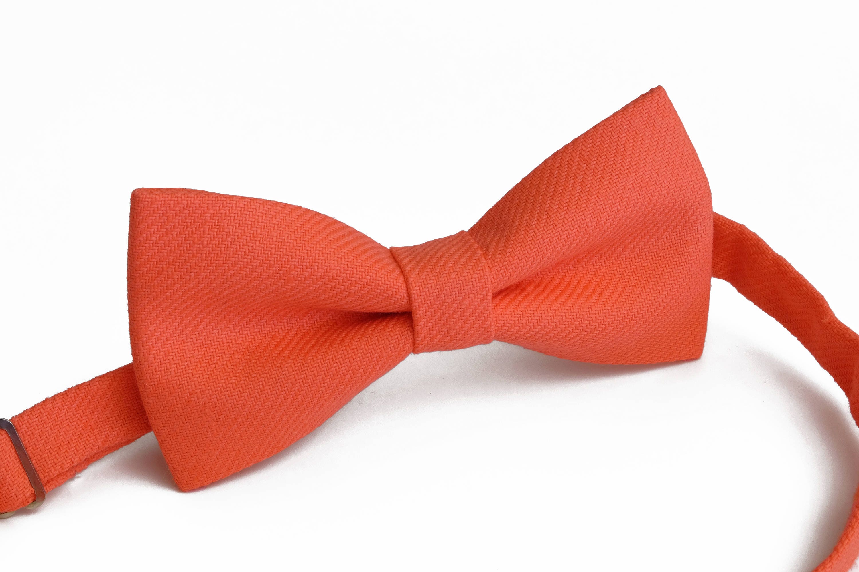 Salmon Color Linen Bow Tie Wedding Necktie Linen Necktie Etsy UK