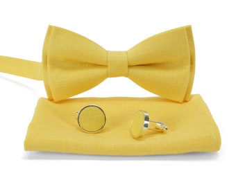 Yellow Bow Tie. Gelbe Fliege. Noeud Papillon Jaune.Yellow necktie.Yellow tie.Yellow bow tie.Yellow cufflinks.Cravate jaune.Nectie.Cufflinks