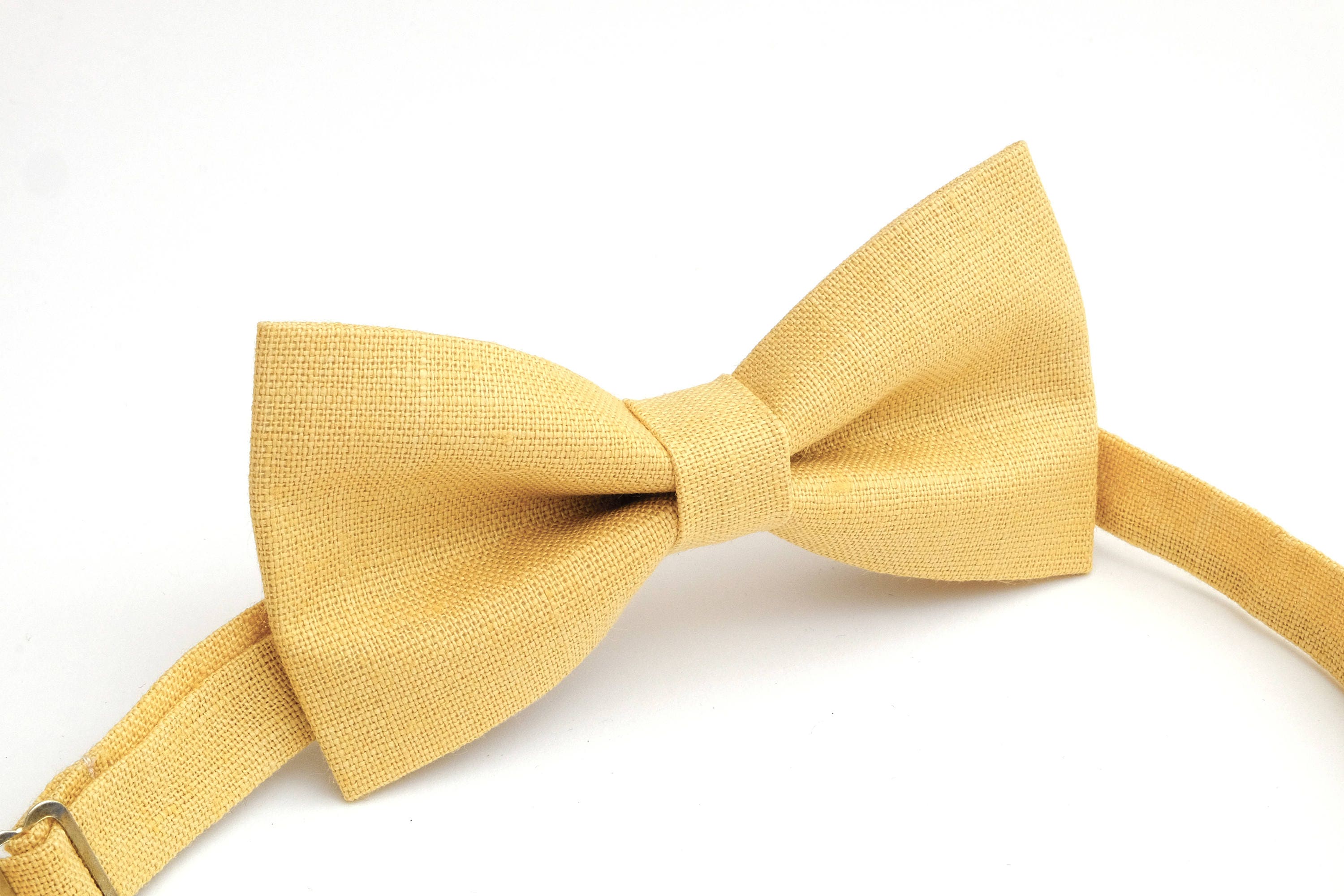 Gelbe Farbe Leinen Fliege Hochzeit Krawatte Fliege für | Etsy