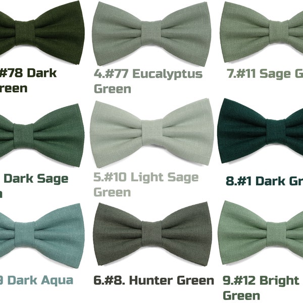 9. Bryght Sage  Green Bow tie: Dark green, sage green, and hunter green colors. Necktie, Suspenders,Cuff links,Krawatte, Hosenträger,