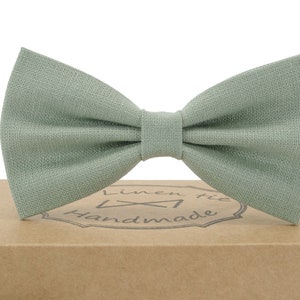 Sage green bow tie.Light green bow tie.Light green necktie, Sage green necktie .Noeud papillon vert sauge.Noeud papillon vert clair.Cravate zdjęcie 1