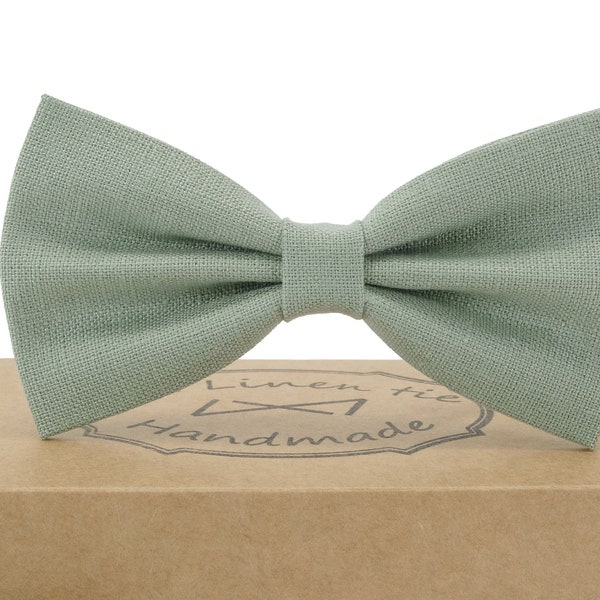 Sage green bow tie.Light green bow tie.Light green necktie, Sage green necktie .Noeud papillon vert sauge.Noeud papillon vert clair.Cravate