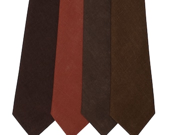 Neckties in Chocolate Brown,Burn Umber,Brown,Milk chocolate.Bow ties,Suspenders,Cufflinks