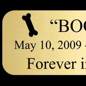 Pet Urn Name Tag 1x3&quot; Personalized Gold or Silver Aluminum Sublimated Plate for Memorial Marker Name Plate Label Tag Plaque Sign Marker