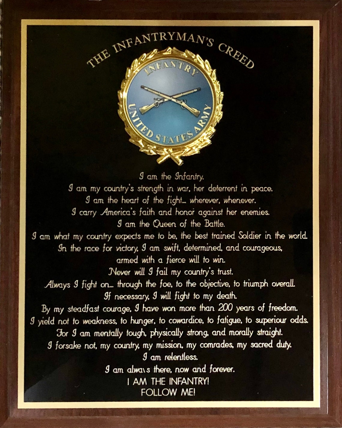 us-army-infantryman-s-creed-plaque-army-gift-infantry-etsy-ireland