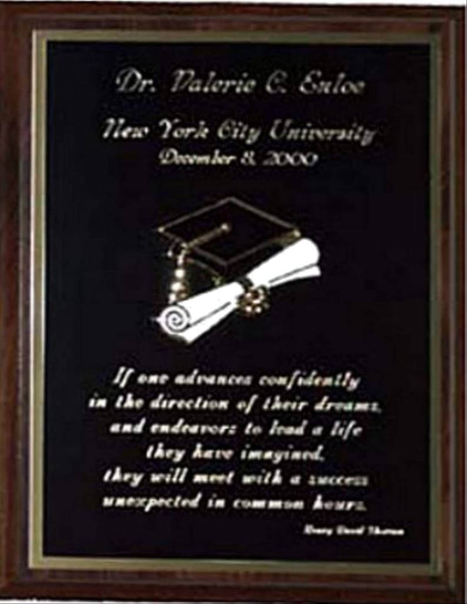 Custom Personalized Graduation Plaque W/ Cap and Diploma Etsy