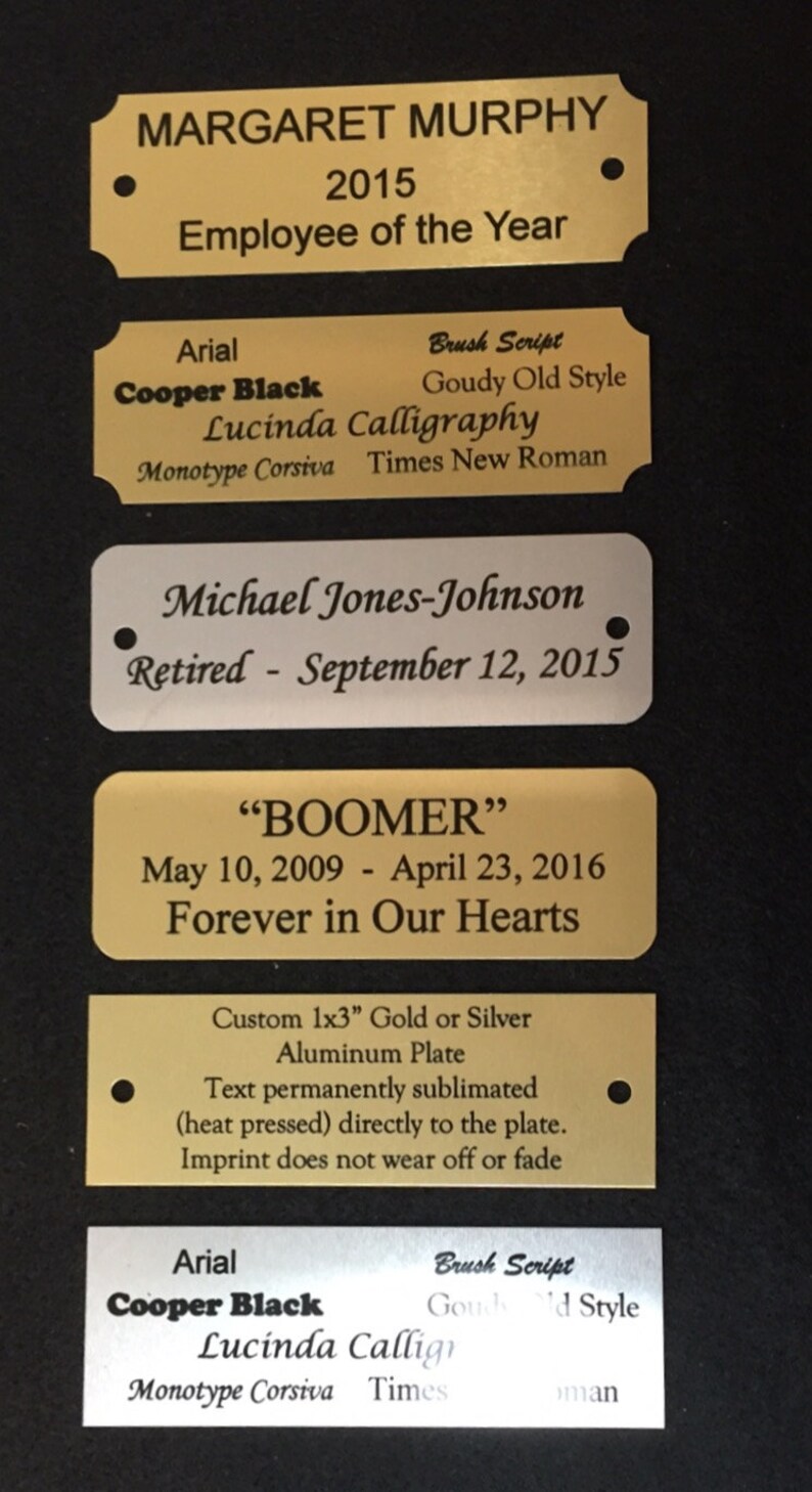 Pet Urn Name Tag 1x3 Personalized Gold or Silver Etsy