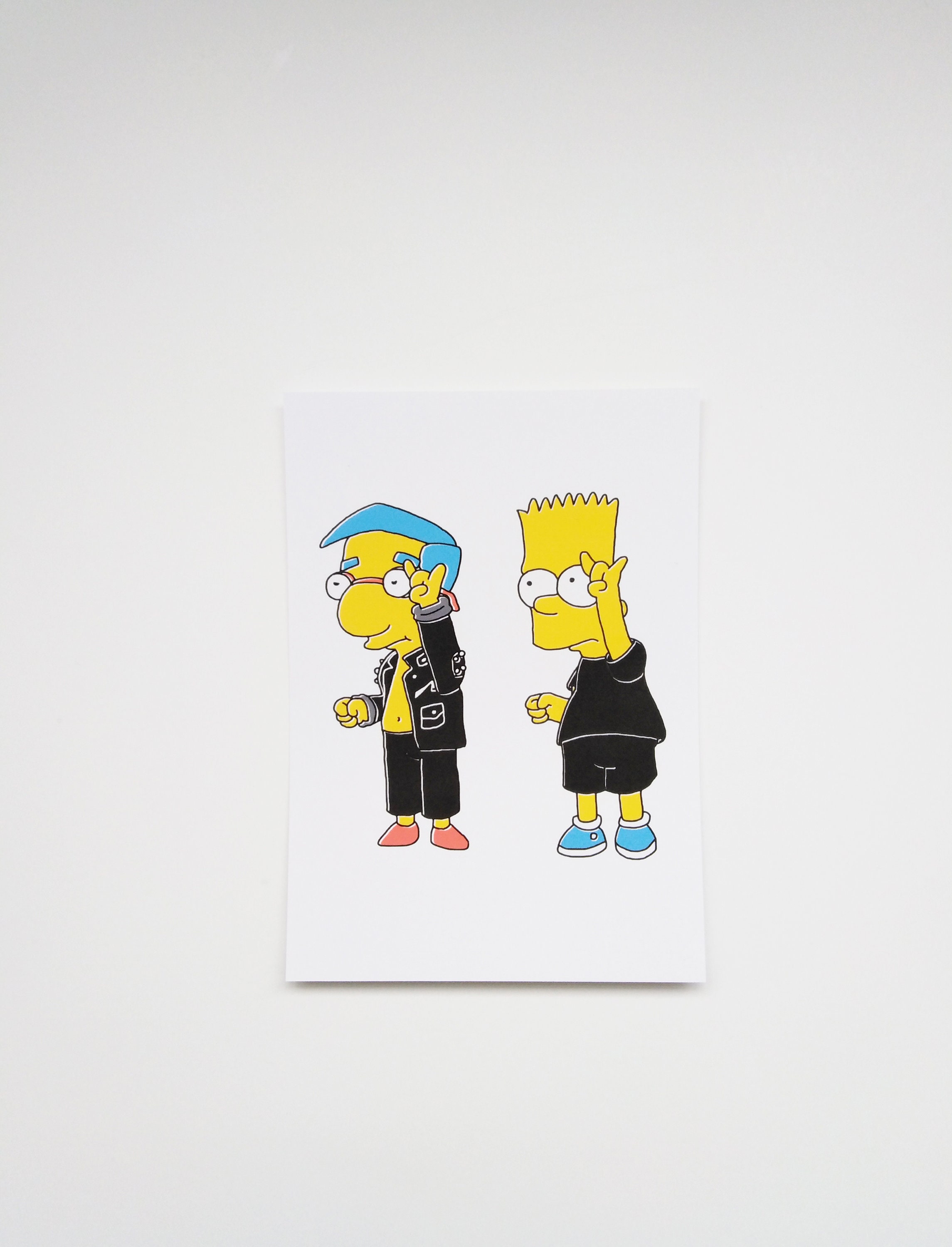 Simpsons Best Friends Print A4 the Simpsons Bart