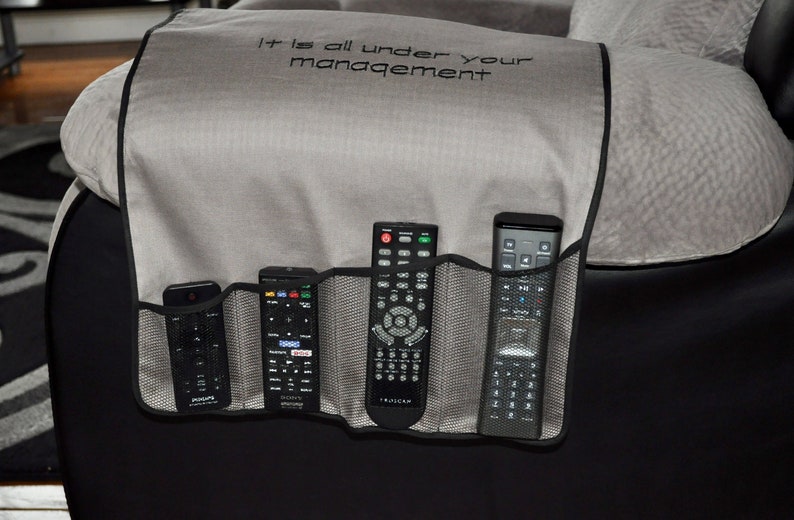 Armchair Device Remote Organizer Embroidered Fabric Chair Caddy