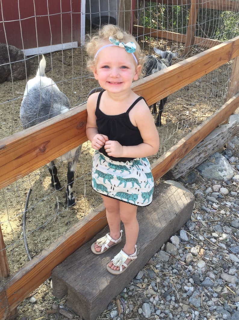 Baby Toddler Girls Tiger Skirt-Baby Animal Skirt-Trendy Baby Outfit-Baby Toddler Elastic Skirt-Pom Pom Skirt-Twirl Skirt-Baby Shower-Tigers