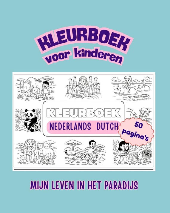 Dutch Nederlands Colouring book for JW Kids Bible PDF printable A4 size