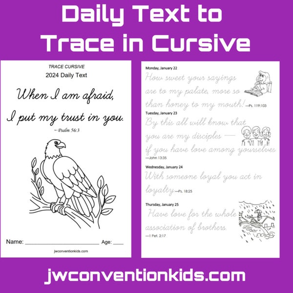 2024 TRACE CURSIVE Daily Text Book JW download