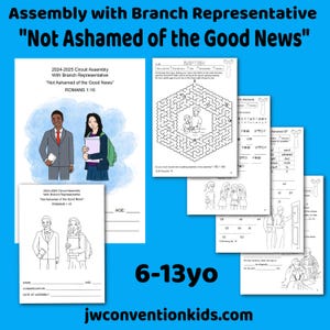 Asamblea de los Testigos de Jehová de 6 a 13 años con representante de la sucursal No nos avergonzamos de las buenas noticias PDF INGLÉS