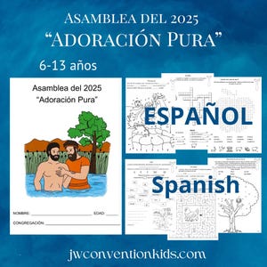 Spanish Español 6-13 años “Adoración Pura” JW Asamblea del 2025 Pure Worship Convention Activity Book Printable PDF Download