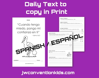 SPANISH 2024 Writing out the Daily Text notebook for JW Kids to copy PDF